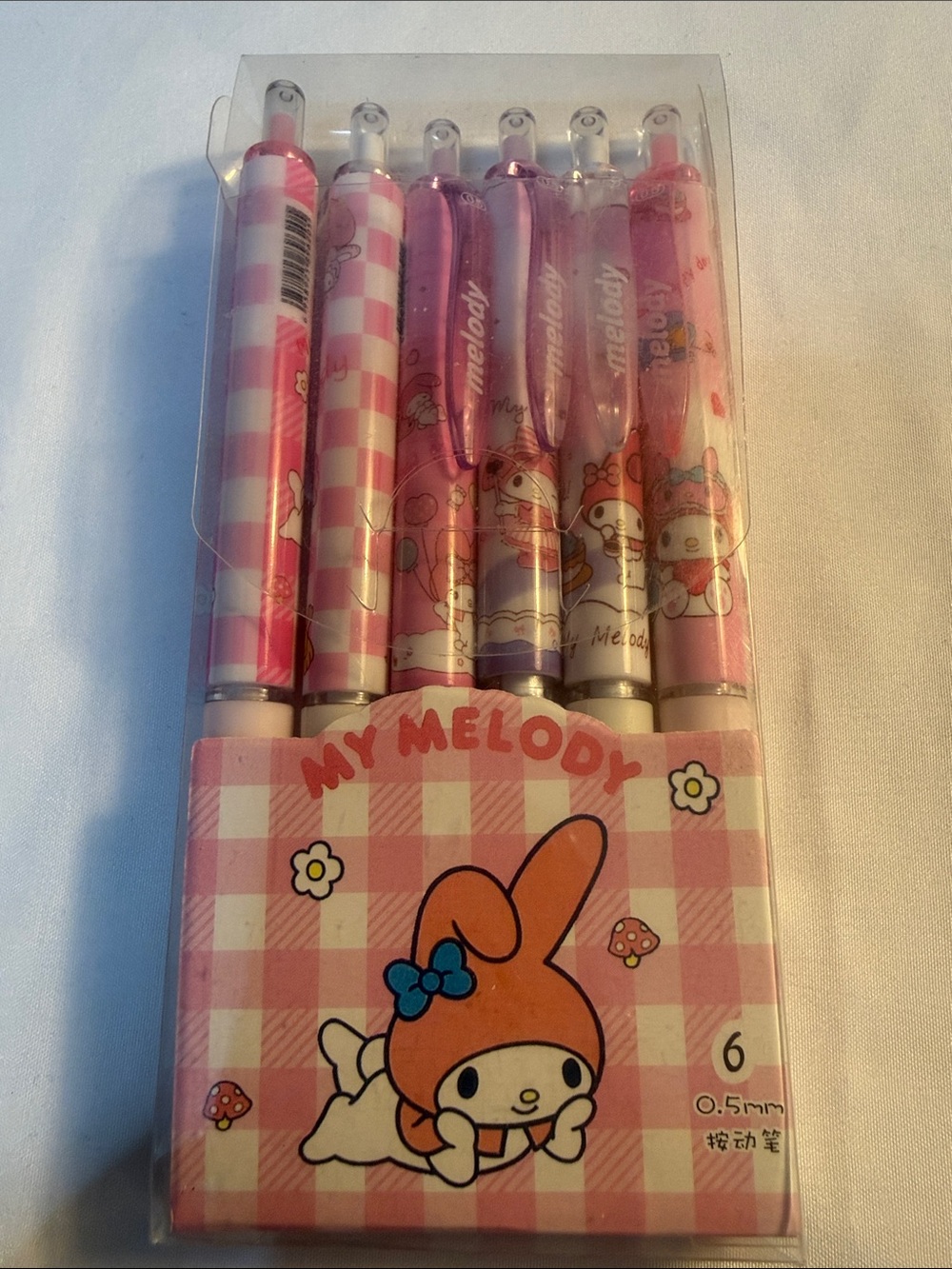 My Melody Pink Gel Pen Set – 6-Pack Cute Pink Pens